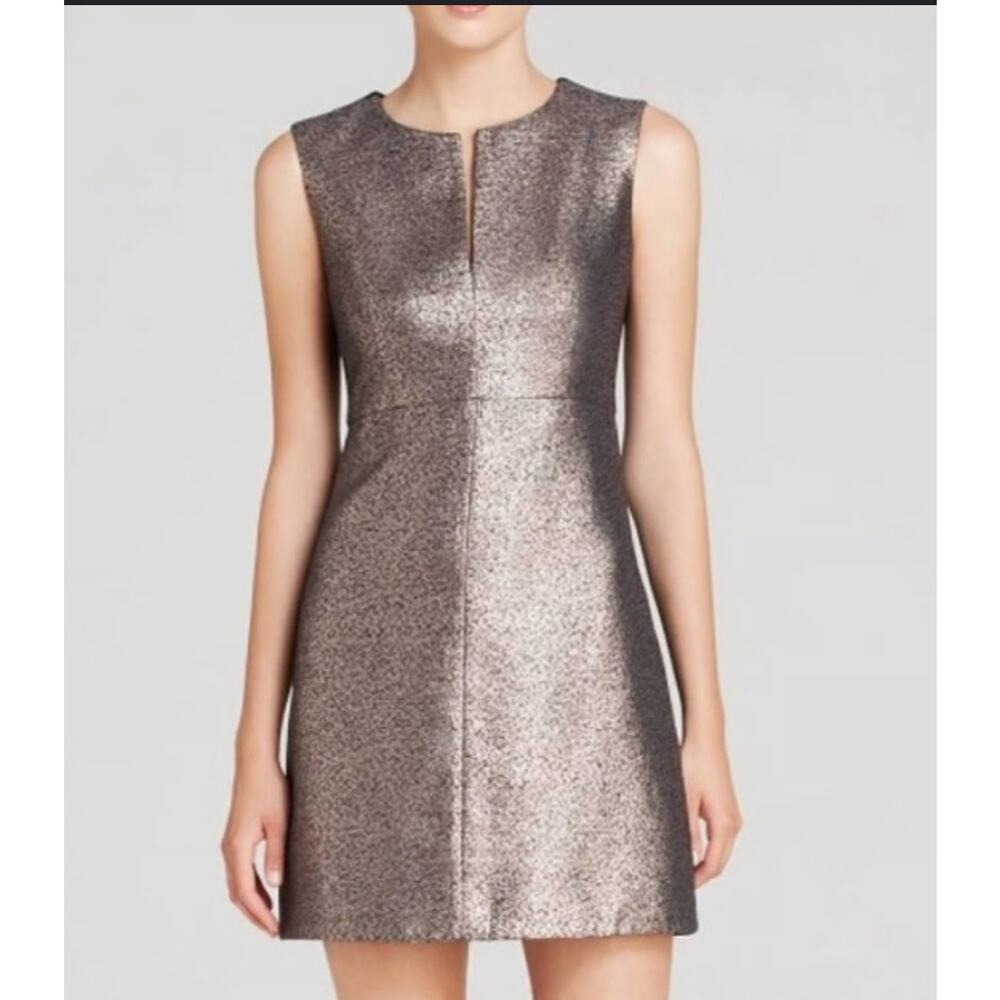 Diane Von Furstenberg Sparkling Plunging Neckline A Line Dress DVF